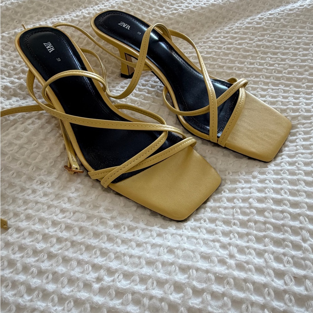 Zara Yellow Strappy Heels